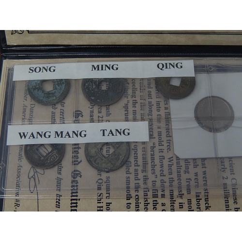 89 - Folder of Genuine Chinese Cash Coins with C.O.A