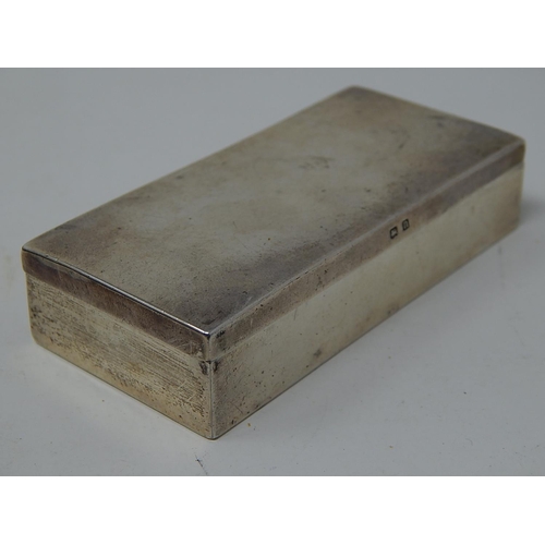 296 - Antique Silver Trinket Box: Hallmarked Birmingham 1912 by Charles Penny Brown: Measures 8cm x 3.8cm