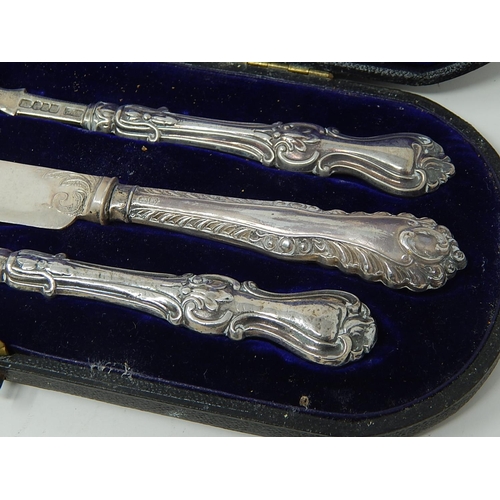 298 - Matched Silver Christening Set in Fitted Case: Spoon & Fork Hallmarked Birmingham 1848 by Hilliard &... 