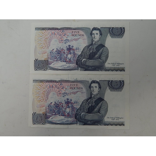 93 - 2 x Gill Uncirculated £5 Notes: SE74 609921 & SA88 670300