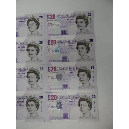 98 - 12 x Lowther Uncirculated £20 Notes: Consequential Numbers: BH61 807189 - BH61 807200