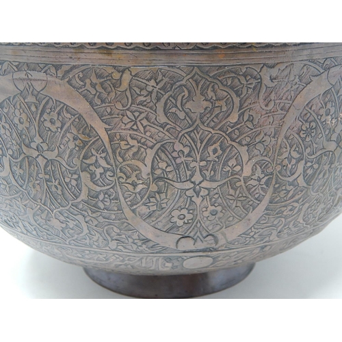 323 - Copper Persian style bowl with two bands of Islamic strip.
Elkington Department of Science & Art
Lab... 