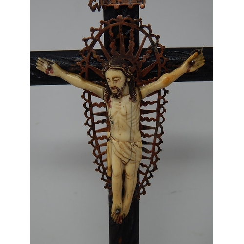 330 - Polychrome Ivory Crucifix Indo Portuguese Goa, 17th C
H400mm x W160mm