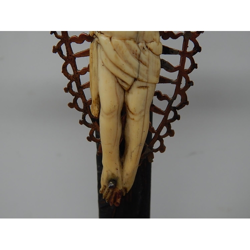 330 - Polychrome Ivory Crucifix Indo Portuguese Goa, 17th C
H400mm x W160mm