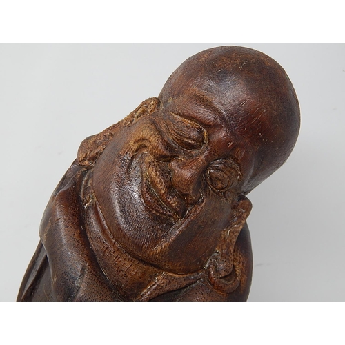 337 - Bamboo laughing buddha.
H370mm