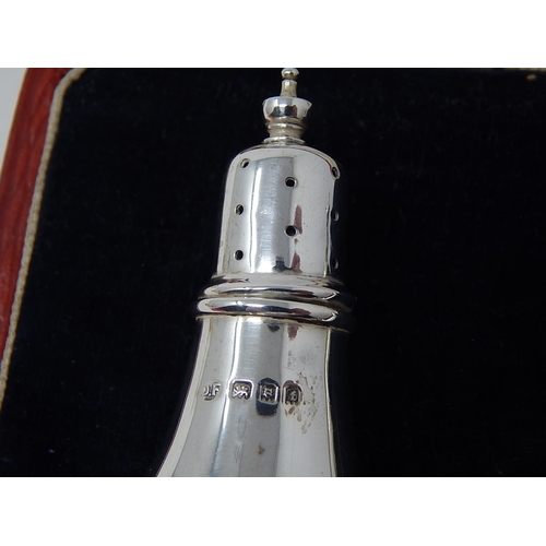 192 - Pair of Silver Pepperettes Hallmarked London 1921 by David Fullerton in Original Fitted Case: Silver... 