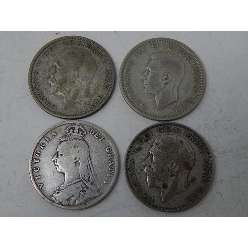 85 - Four Silver Half Crowns: 1888, 1923, 1936, 1937