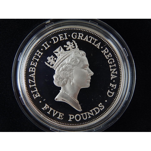 65 - Queen Elizabeth The Queen Mother 90th Birthday Silver Proof Crown in Case of Issue with C.O.A