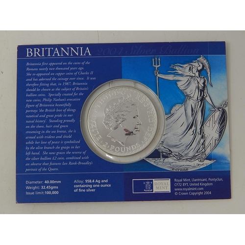 66 - 2001 Silver Bullion £2 Proof Britannia in Blister Pack of Issue