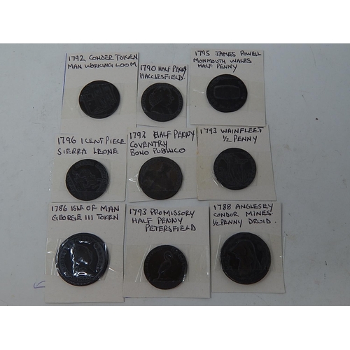 73 - 9 x C18th Tokens, All Written Up.