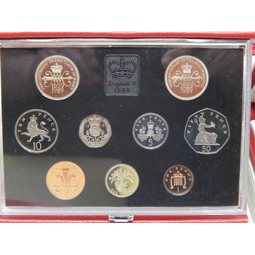 62 - United Kingdom Proof Collection Sets with C.O.A's 1986, 1989, 1990, 1991, 1992, 1994