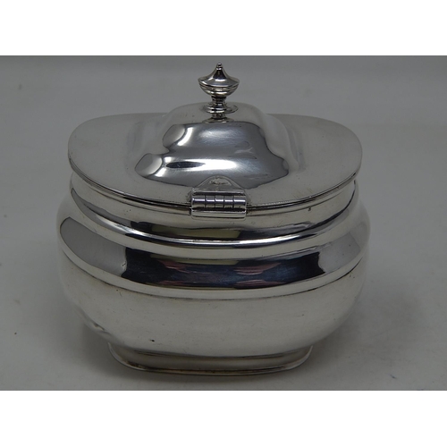 135 - George V silver tea caddy, Sheffield 1916, William Hutton & Son, 147g