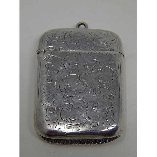 140 - Victorian silver vesta, Birmingham 1889, Colin Cheshire