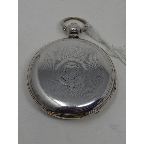 144 - Silver key wind pocket watch with subsidiary seconds dial