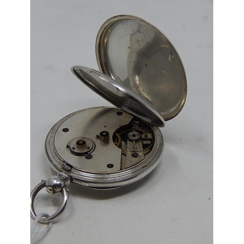 144 - Silver key wind pocket watch with subsidiary seconds dial