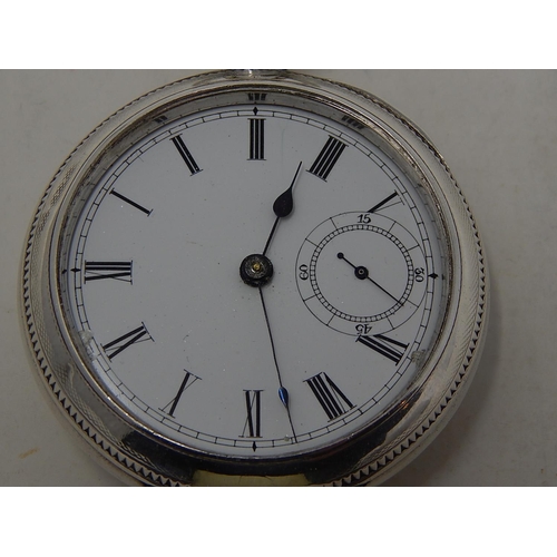 145 - Silver .935 cased pocket watch, standard lever escapement, setter under bezel, no glass.