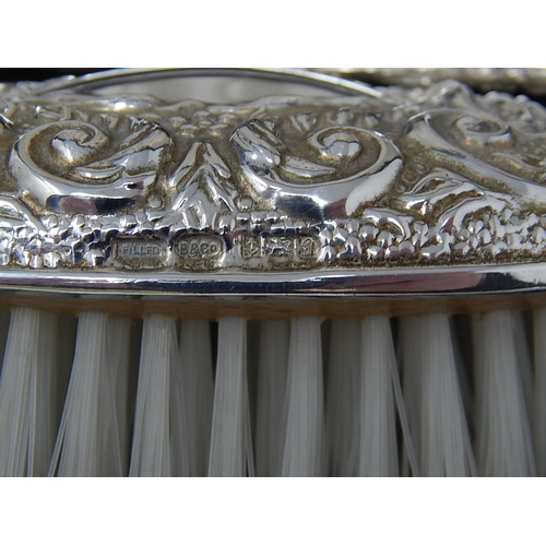 169 - Boxed silver topped brush & comb set - Birmingham 1981, Broadway & Co