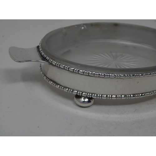 179 - Silver butter dish with cut glass liner a/f, Chester 1928 by Stokes & Ireland