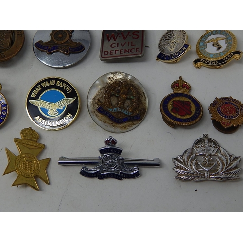 181 - 15 military lapel & sweetheart brooches