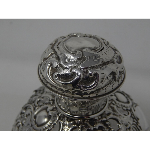 184 - Edward VII silver topped perfume bottle, Birmingham 1906 a/f