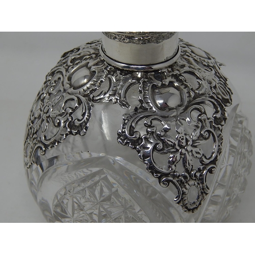 184 - Edward VII silver topped perfume bottle, Birmingham 1906 a/f