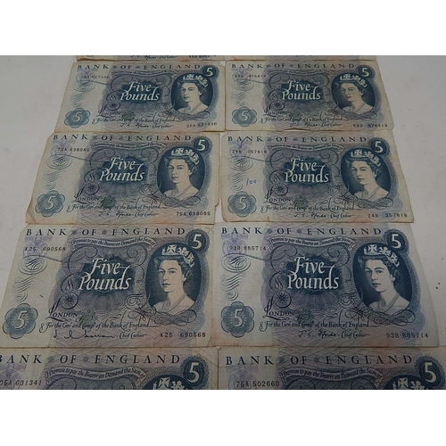 101 - Bank of England £5.00 Notes (10)