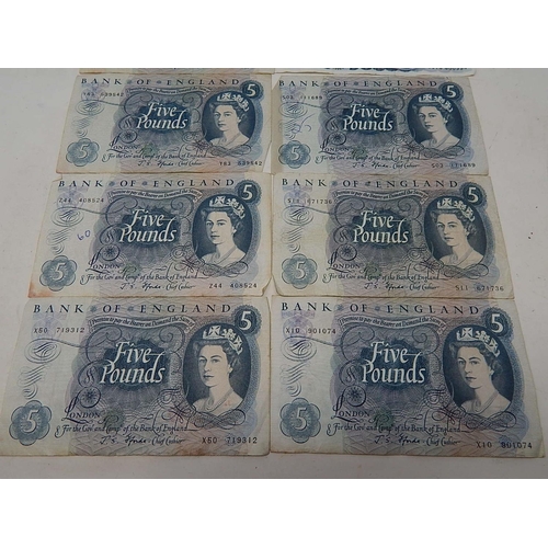 102 - Bank of England £5.00 Notes (8)