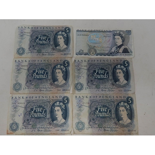 102 - Bank of England £5.00 Notes (8)