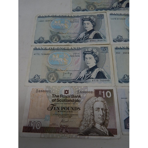 103 - Bank of England £10.00 Note (1) £5.00 Notes (6)