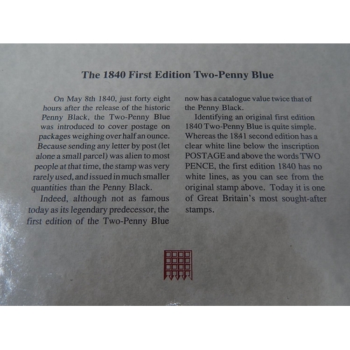 15 - Queen Victoria 1840 First Edition Two-Penny Blue in presentation folder