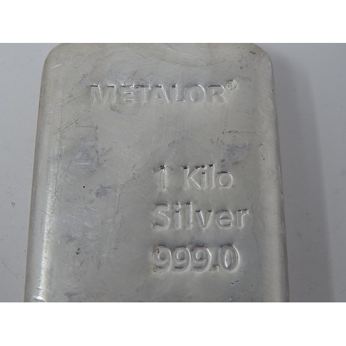 121 - METALOR 1 Kilo .999 Silver Bullion Bar