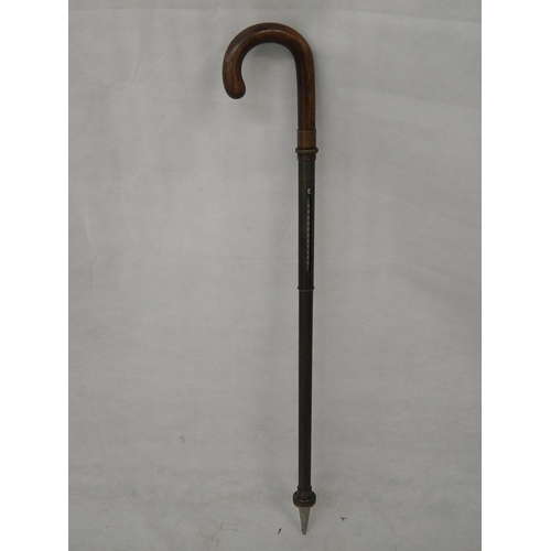 333 - Horse racing ground tester ‘going ‘walking stick with immersion thermometer.
L93cm.