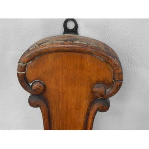 350 - 19th Century Carved Wooden Barometer: Height 98cm