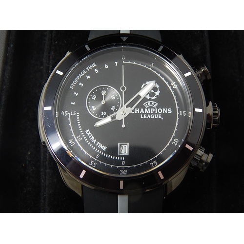 355 - Boxed UEFA Champions League Commemorative Wristwatch. Brand New, Never Worn.