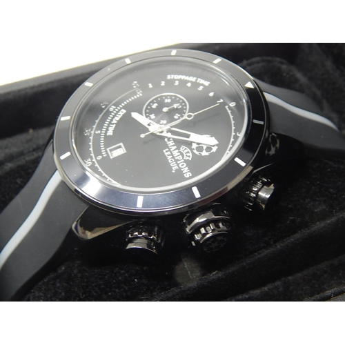 355 - Boxed UEFA Champions League Commemorative Wristwatch. Brand New, Never Worn.