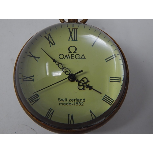 361 - Desk Ball Clock: Made in Switzerland: Working when catalogued.