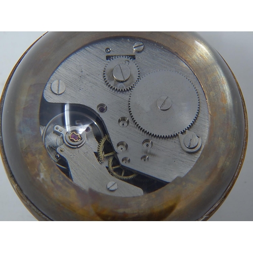 361 - Desk Ball Clock: Made in Switzerland: Working when catalogued.