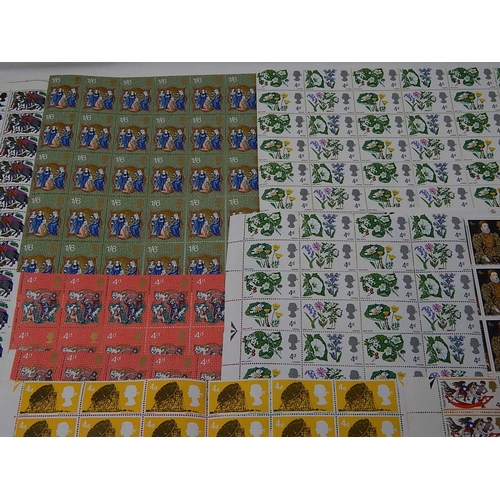 375 - 8 x Blocks & 1 Full Sheet of Mint Unhinged British Pre-Decimalisation Stamps with Gum