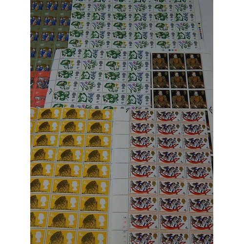 375 - 8 x Blocks & 1 Full Sheet of Mint Unhinged British Pre-Decimalisation Stamps with Gum