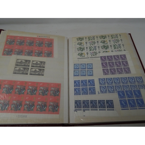 376 - Stockbook Full of Various Sized Blocks of British Pre-Decimalisation Stamps with Gum: High Catalogue... 