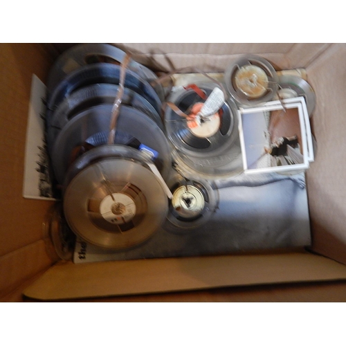 354 - Large Box of vintage TV scripts, film reels, selection of original phographs 12