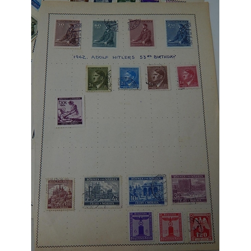 368 - Collection of WWII Third Reich Stamps on 10 Album Pages: High Catalogue Value