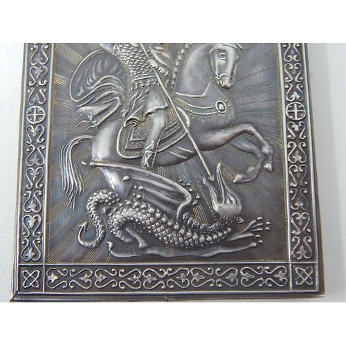 212H - Silver Clad Icon Marked 1890: Measures 8.5cm x 7cm