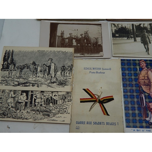 378 - A Quantity of WWI Postcards Including Humorous Drawings Mainly by M. Crete together with a set of pa... 