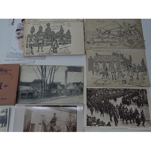 378 - A Quantity of WWI Postcards Including Humorous Drawings Mainly by M. Crete together with a set of pa... 