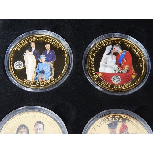 120O - The Golden Moments of Prince William & Catherine + The Crowning Moments of QEII Set of 6 Crowns with... 