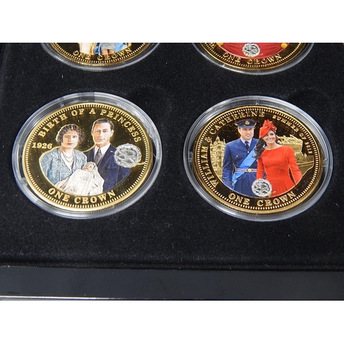 120O - The Golden Moments of Prince William & Catherine + The Crowning Moments of QEII Set of 6 Crowns with... 