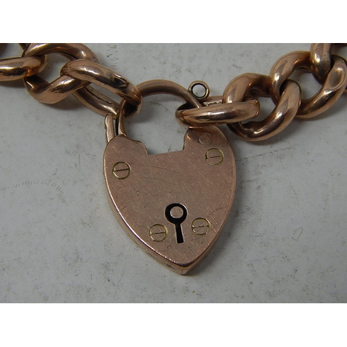 178 - 9ct Rose Gold Padlock Bracelet: Weight 17.2g