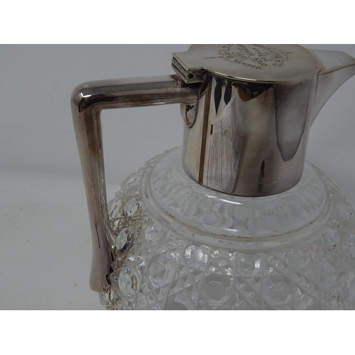 188 - Victorian Silver Plated Claret Jug dated 1891 From a Design by Christopher Dresser.