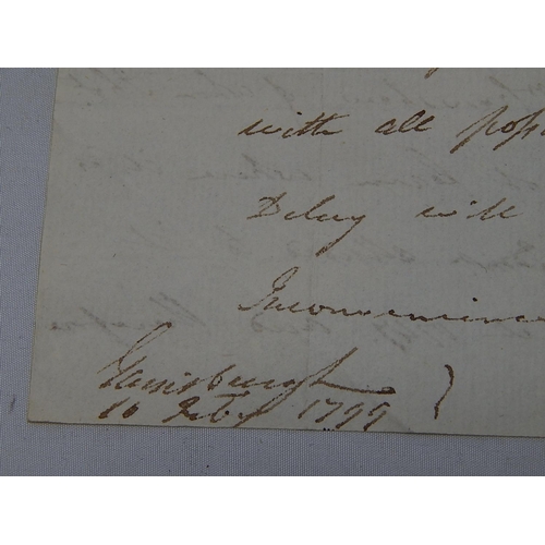 155A - A vintage pre-Stamp letter dated February 1799 from Gainsborough to London Very Fine